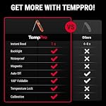 TempPro Digital Instant Read Meat Thermometer for Grilling Waterproof Kitchen Food Thermometer with Calibration Backlight Baking Bread Candy Thermometer Cooking Tools Utensils (Previously ThermoPro)