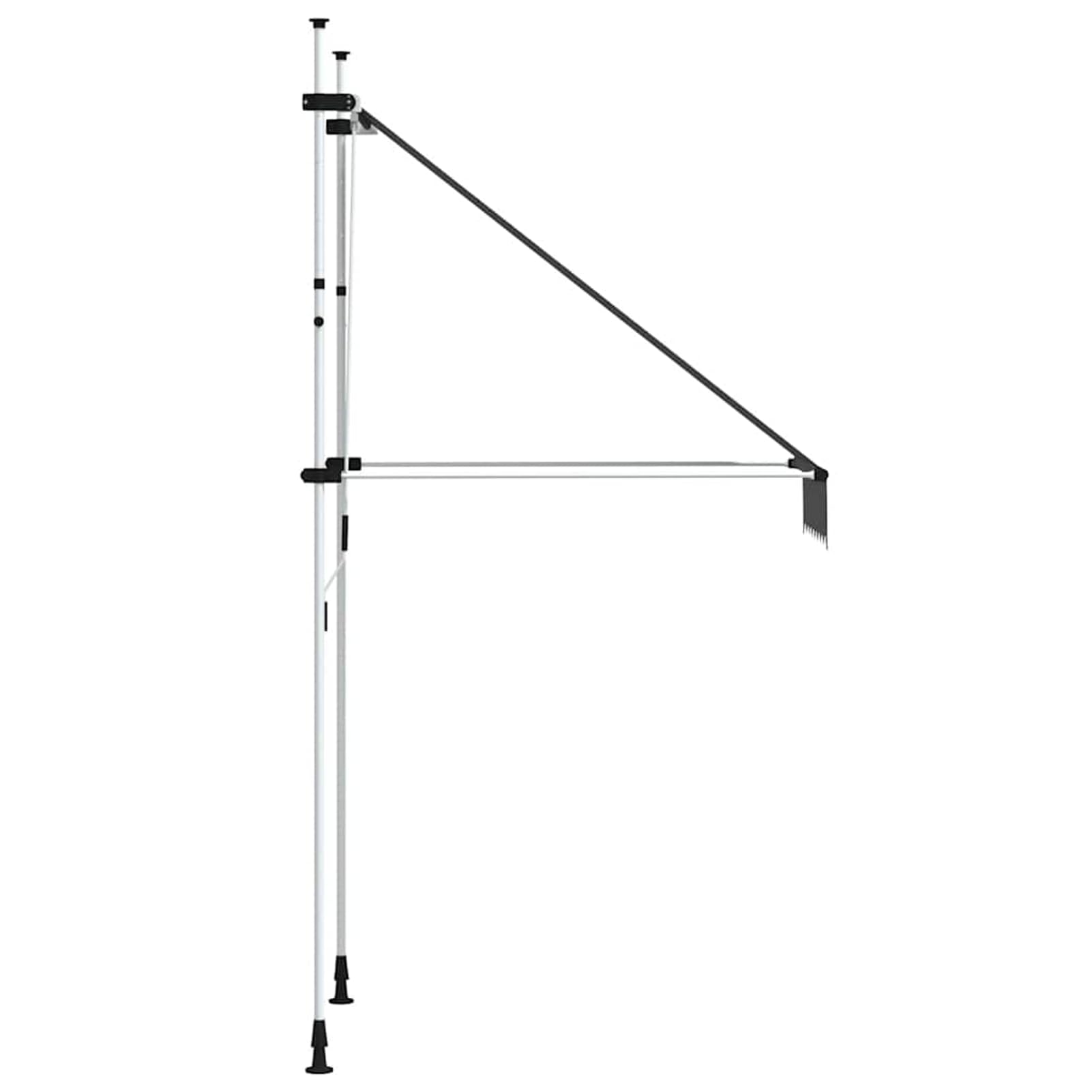 Wysuwana markiza balkonowa, obsługiwana ręcznie, 100 cm, bez wiercenia, z korbą ręczną, aluminiowa markiza odporna na promieniowanie UV, regulacja wysokości i działanie wody, ochrona przed