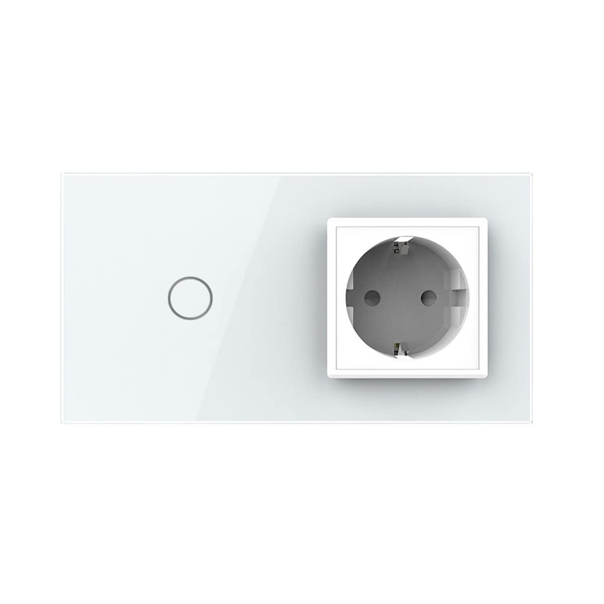 LIVOLO Touch Funkschalter und Steckdose mit Glasrahmen VL-C701R/C7C1EU-11-A Weiß