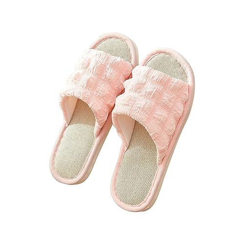 Linen Slipper for Women Cute Bubble Absorb Sweat Slide House Lightweight Comfy Sandal 2025 Summer Spring Shoes