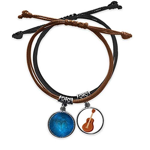 Pulsera Aries de cuero DIYthinker constelación noche estrellada ajustable