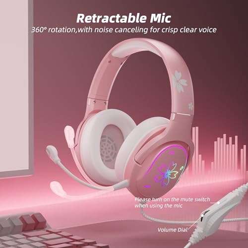 Mytrix Cherry Blossoms Wired Gaming Headset Sakura の商品画像 4