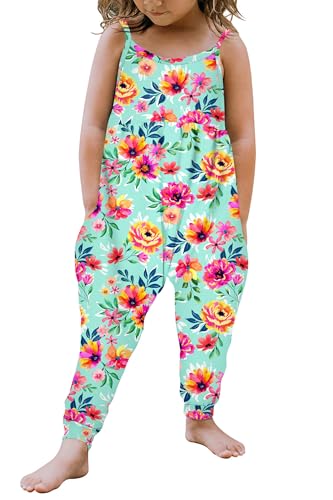 Yousie Little Girls Jumpsuit Romper Size 7 8 Whimsical Floral