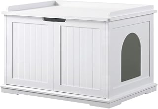 unipaws Designer Cat Washroom Storage Bench, Litter Box Cover, Sturdy Wooden Structure, Spacious Storage, Easy Assembly, F... Price In India