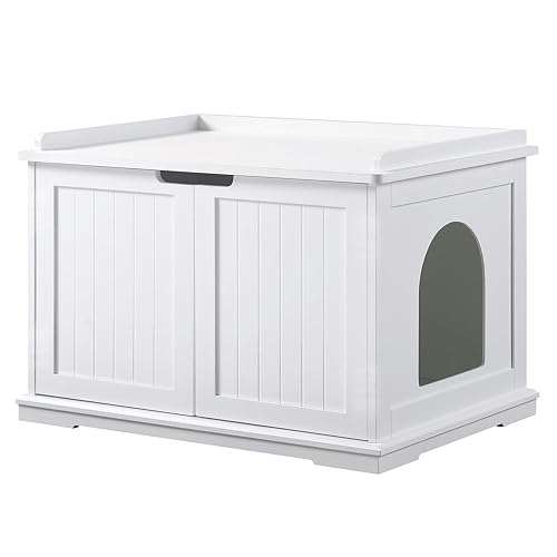 unipaws Mueble De Encierro De Arenero Para Gatos, Lavabo Para Gatos, Cubierta Oculta Para Caja De Arena