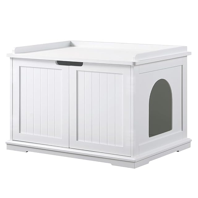 unipaws Mueble De Encierro De Arenero Para Gatos, Lavabo Para Gatos, Cubierta Oculta Para Caja De Arena