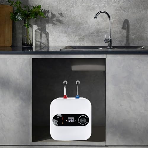 Mini chauffe-eau électrique instantané de 10 l avec tube chauffant, contrôle de la température LED, soupape de puissance de sécurité, chauffe-eau instantané pour cuisine, salle de bain – vue 2