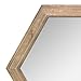 Stonebriar Decorative 24" Hexagon Hanging Wall Mirror with Natural Wood Frame and...