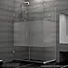 DreamLine Unidoor Plus 54-1/2"W x 30-3/8"D x 72" H Hinged Shower Enclosure, Half Frosted Glass Door, Brushed Nickel Finish Hardware