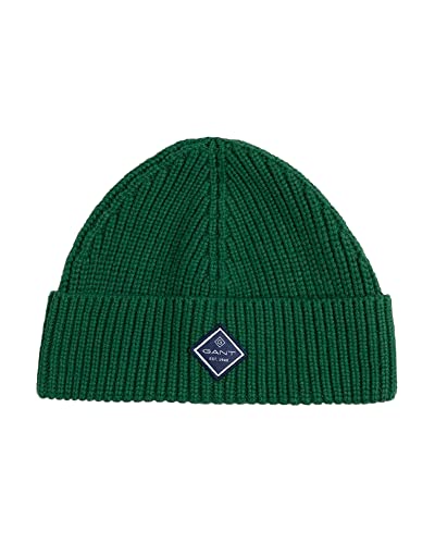 GANT Men's Unisex. Cotton Rib Knit HAT Beanie, Deep Blue, One Size