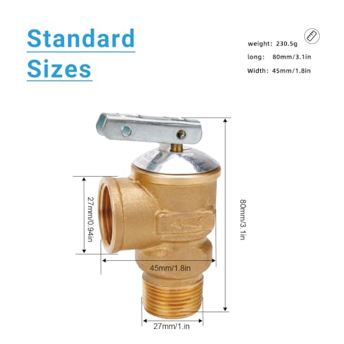 Soupape de décompression en laiton de haute qualité 150 psi filetage 1,9 cm - 3