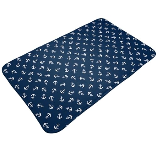Alfombras de baño antideslizantes y lavables, tapetes de cocina para piso, alfombras de entrada para interiores, anclajes con temática náutica, alfombra de puerta de baño con respaldo de goma, 20 x