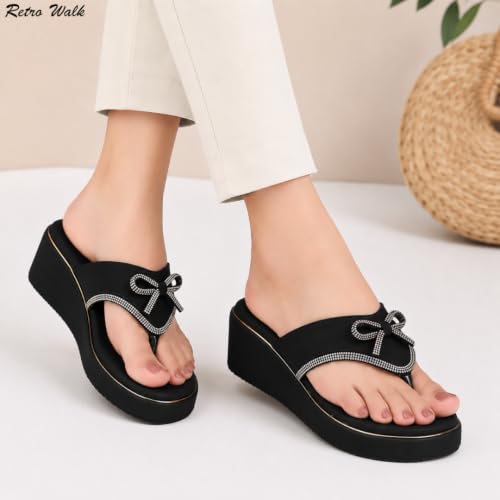 Image of Women Soft Synthetic Embellished Comfort Flats for Casual Ethnic |TPR Sole Slip On Sandalsfor Women & Girls | Lightweight Chappals for Ladies