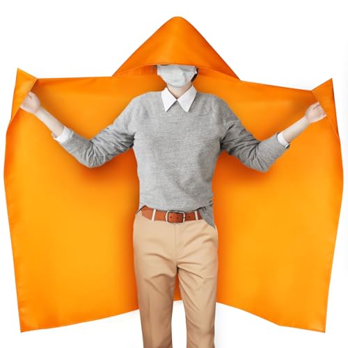 MDH Upgrade Fireproof Emergency Escape Cape -Fireproof Cloak Fiberglass & Silicone Coated Cloth - Flame Retardant Blanket for Household, Office Home- CE-Certified Fire Safety Gear (Adult: 71*67inches)