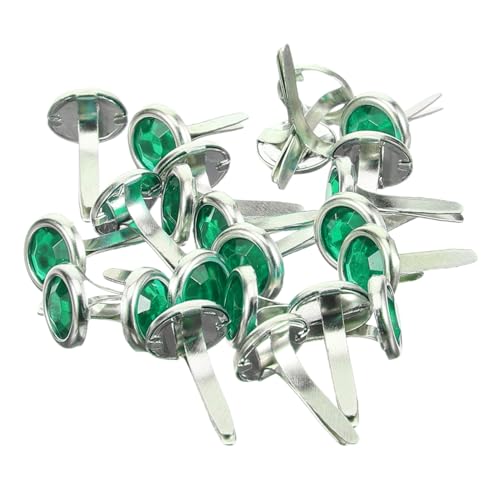 HOLIDYOYO Colored Diamond 100pcs Metal Fasteners Round Head Fasteners Paper Craft Brads DIY Craft Supplies