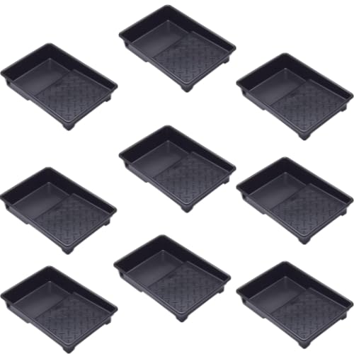 7 Inch 100% Recycled Plastic Paint Roller Tray With Textured Anti-Skid Grip, Ideal For Trade & DIY Rollers Up To 7" Wide and All Types Of Paint, Varnish, Woodstain Pack of 9