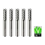 SHARPRO 6mm Shank End Mill Bit 6mm Cutting Dia. 6 Flutes AlCrN Coated Carbide Square CNC Milling Router Bit, Apply for Alloy Steel, Stainless Steel, Cast Iron and Aluminum Cutting (5PCS)