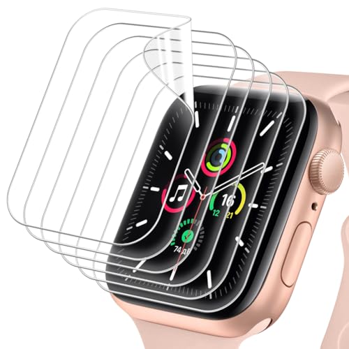 OFFCUP Screen Protector for Apple Watch 6 Pack TPU Film Compatible for iWatch Series 6 SE 5 4 44mmAnti-Scratch HD Clear Flexible Easy Installation Bubble Free Screen Protector (44mm)