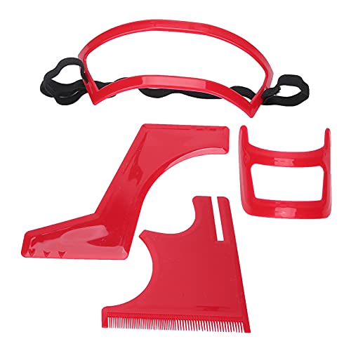 4 Pcs Beard Shaping and Haircut Kit, Beard Liner Tool, Hairline Template Stencil, Mustache Guide, Plastic Trimming Tool