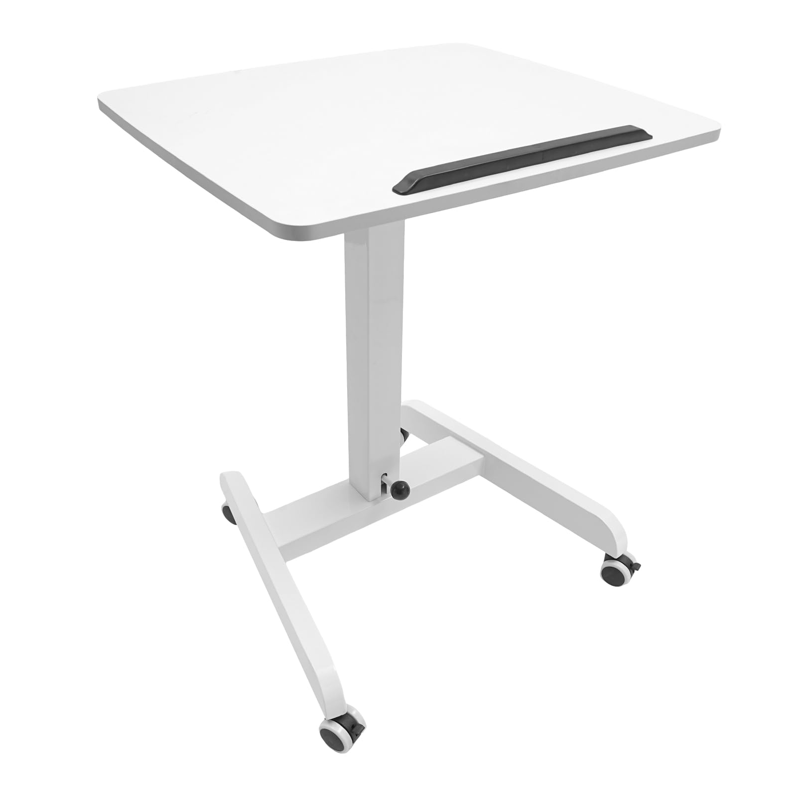 Adjustable Rolling Desk Mobile Standing Desk Height Adjustable Laptop Table with Locking Wheels 28-42 5 Inch Height Range — view 6