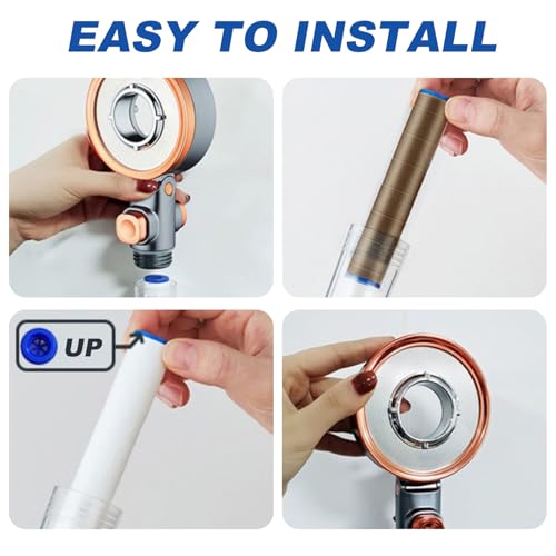 Duschkopf Ersatz-Filter mit 2-in-1 PP-Baumwoll-Filter für gereinigtes und weicheres Wasser | Funktion | Kalk- und Chlorfreie Wasserersparnis | für gesunde Haut und glänzendes Haar