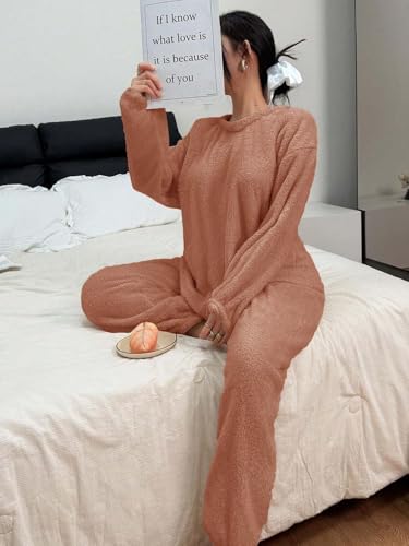 Image of KOTTY Women's Regular Fit Coral Fabric Winter Ensemble - Soft and Warm Wear for Chilly Days