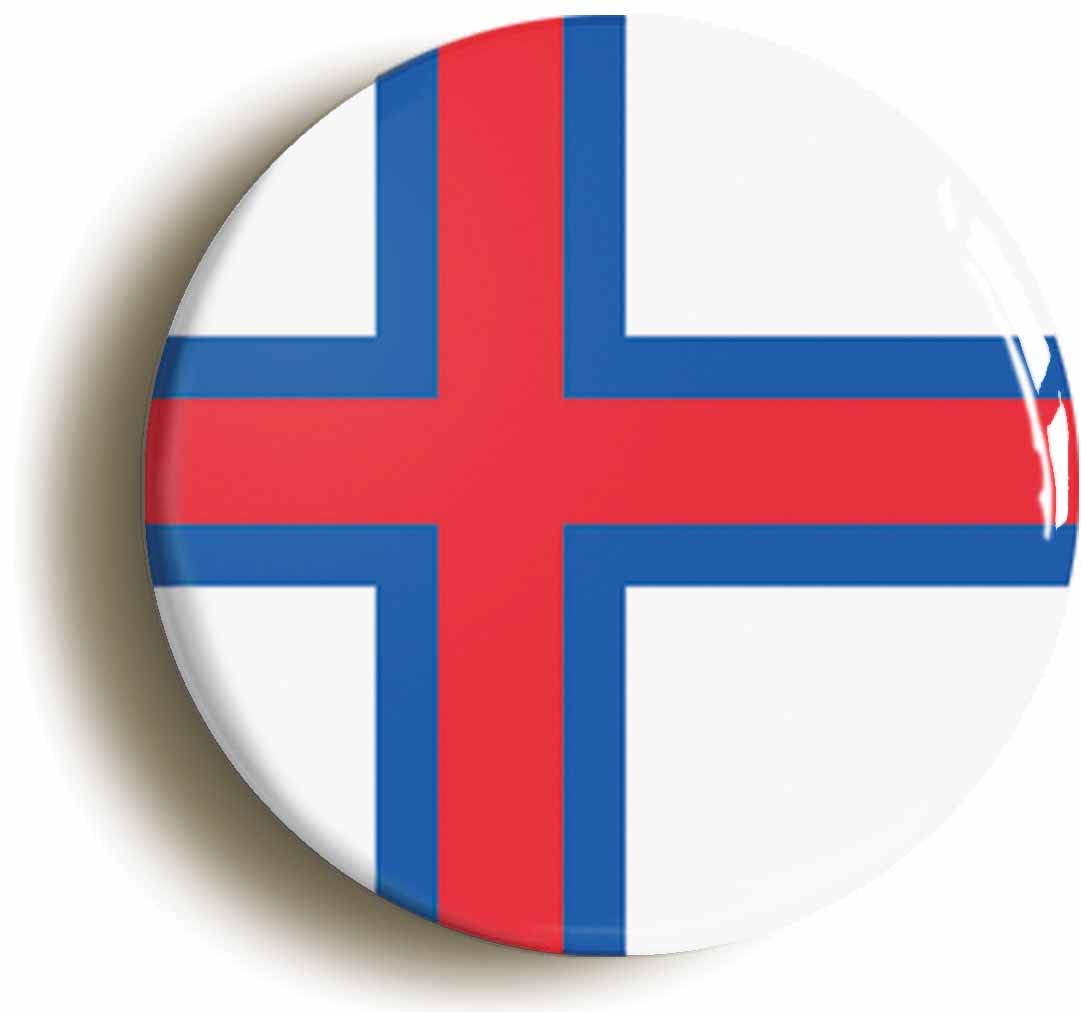 Faroe Islands National Flag Fridge Magnet (Circular 2inch / 50mm Diameter)