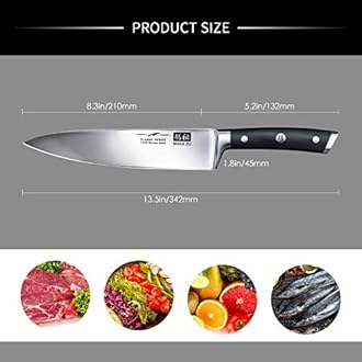 SHAN ZU Japanese Chef Knife 8 inch, Professional Kitchen Knives, High Carbon Stainless Steel Sharp Cooking Utility Knife with Ergonomic Handle