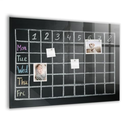 Tableau magnétique en verre 100x70cm contemporain brillant pour organisation