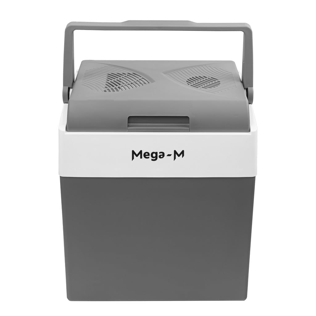 Mega-M Lodówka turystyczna 28L – chłodzenie i grzanie, cicha praca, energooszczędna, zasilanie 12V/230V, tryb ECO