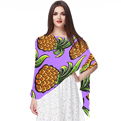 Foulard et châle ananas bananes coloré idéal pour vos vacances au soleil et la plage
