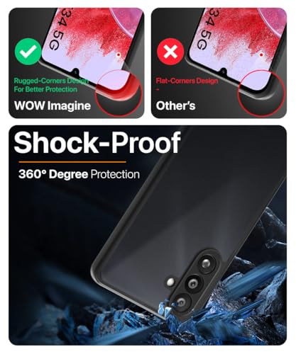 Image of WOW IMAGINE Translucent Hybrid Back Case Cover for Samsung Galaxy M34 5G | F34 5G Smoked Matte Back | Shock Proof 360 Degree Protection | Protective Hard Case - Matte Black