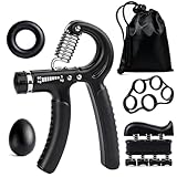 Karebeen Hand Grip Strength Trainer Kit, 5 Pack Forearm Gripper Strengthener Adjustable Resistance, Hand Strengthening Devices