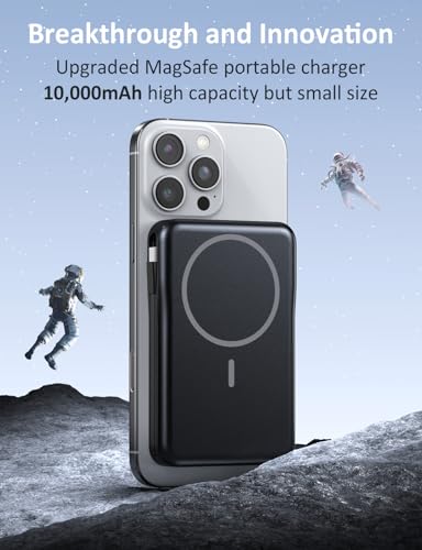 Image of Magnetic Portable Charger, 10000mAh Power Bank, 5 in 1 Portable Charger with Built in Cable, 20W Fast Charging for Magsafe Battery Pack Compatible with iPhone 17 /16 /15 /14 /13 /12 Pro /Pro Max Series