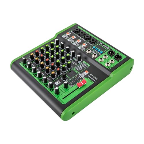 Professioneller 6-Kanal Audio Mixer DI-6UX-Serie mit 99DSP Effekten, USB MP3, 48V Phantomspeisung - Ideal für DJ, Konzerte, Aufnahmestudio