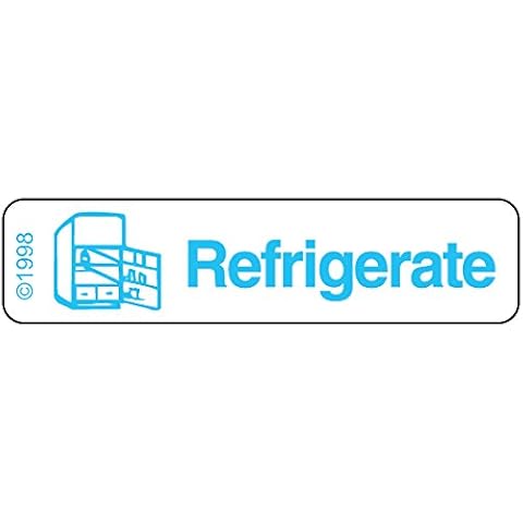 PHARMEX 1-371 Permanent Paper Label, "REFRIGERATE", 1 9/16" x 3/8", White (500 per Roll, 2 Rolls per Box) Cover