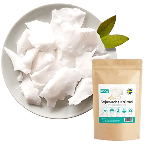 Cire de bougie à verser 800 g | Cire de soja pour bougies émiettée 100 % naturelle | Bougies faites vous-même de la cire naturelle Cover