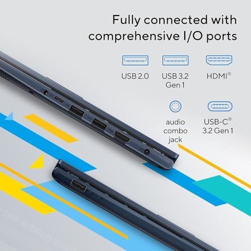 Image of ASUS Vivobook 14 Slim Business Laptop (14 inch FHD LED, 8GB RAM, 256GB Storage (128GB+128GB SD Card), Intel 6-Core i3-1315U (> i5-1235U)) for Student, Home, Numeric KP, Webcam, IST HUB, Mouse, Win 11 Home