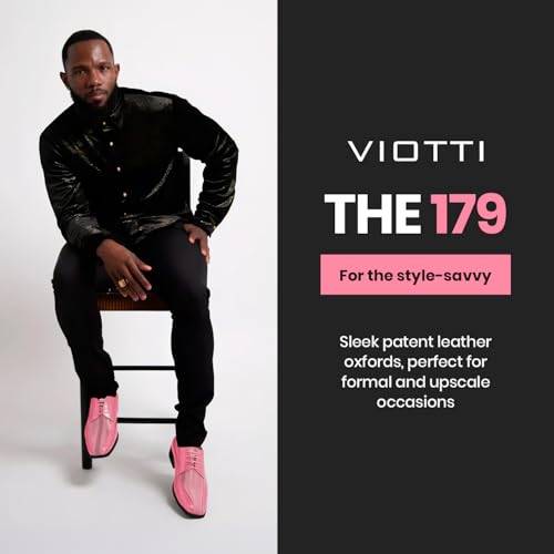 Image of Viotti 179, Casual Dress Oxford Shoes for Men, Satin Striped Lace-Ups, Men's Business Casual Leather & Satin Shoe, for All Formal Occasions