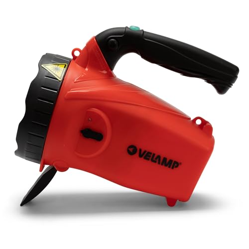 Velamp Hornet Torcia Lanterna Led 350 Lumen (5W), Fascio Doppio, Lampada Ricaricabile. Batteria Litio. Per Campeggio, Pesca, Trekking, Emergenze. Impermeabile IP44 5 W, Rosso - 4
