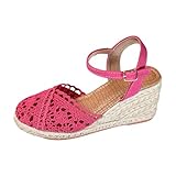 Cuñas Esparto Mujer Verano Alpargatas Vestir Esparteñas Elegantes Sandalias Altas Sandals Plataforma Zapatos Cerradas por Delante Calzado Hebilla Zapatillas Comodas Sapatos Tallas Grandes Shoes