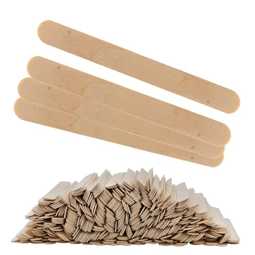 vakly tongue depressors 6 senior pack of 500 non-sterile 6 inch tongue depressor wooden waxing spatulas applicator sticks with smooth edges for wax application medical crafts and more