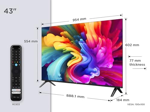 TCL 43SF560 - 43 Zoll, Full HD Smart QLED Direct LED TV mit Fire TV & HDR, Alexa auf Abruf, Metallic Design, Rahmenlos