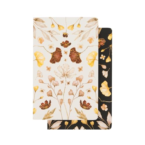 Kokonote Libretas A5 Jour Florale - Pack de Cuadernos A5 : 2 formatos Punteado + Hojas blancas (Tapas Blandas, 64 págs cada uno) | Papeleria Bonita