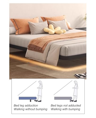 Estrutura De Cama De Metal, Estrutura De Cama Moderna Queen Preta, Estrutura De Cama Em Tamanho Real