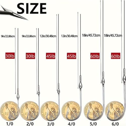 8 ganchos J de acero inoxidable para pesca miniatura 2