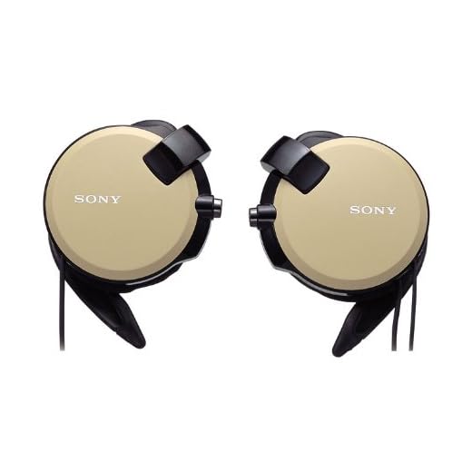 Sony Clip-on Stereo Headphones With Double Retractable Cord | MDR-Q68LW T Brown (Japanese Imports)