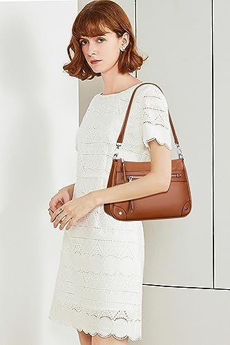 Image of Over Earth Soft Genuine Leather Crossbody Bags for Women Medium Shoulder Purses Hobo Handbags with Multi Pockets