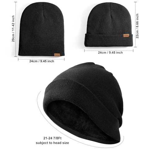 Image of Beanie for Men Winter Thermal Cuffed Knit Hat Warm Gifts Womens Beanies