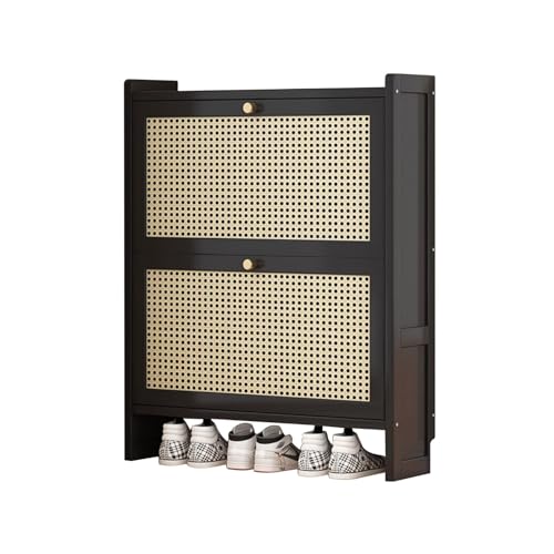 Mueble de almacenamiento moderno y zapatero de ratán para entrada premium 2